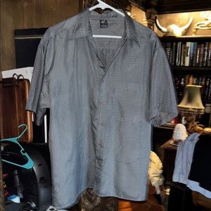 Gray Casual Button Down Shirt Lightweight Cotton